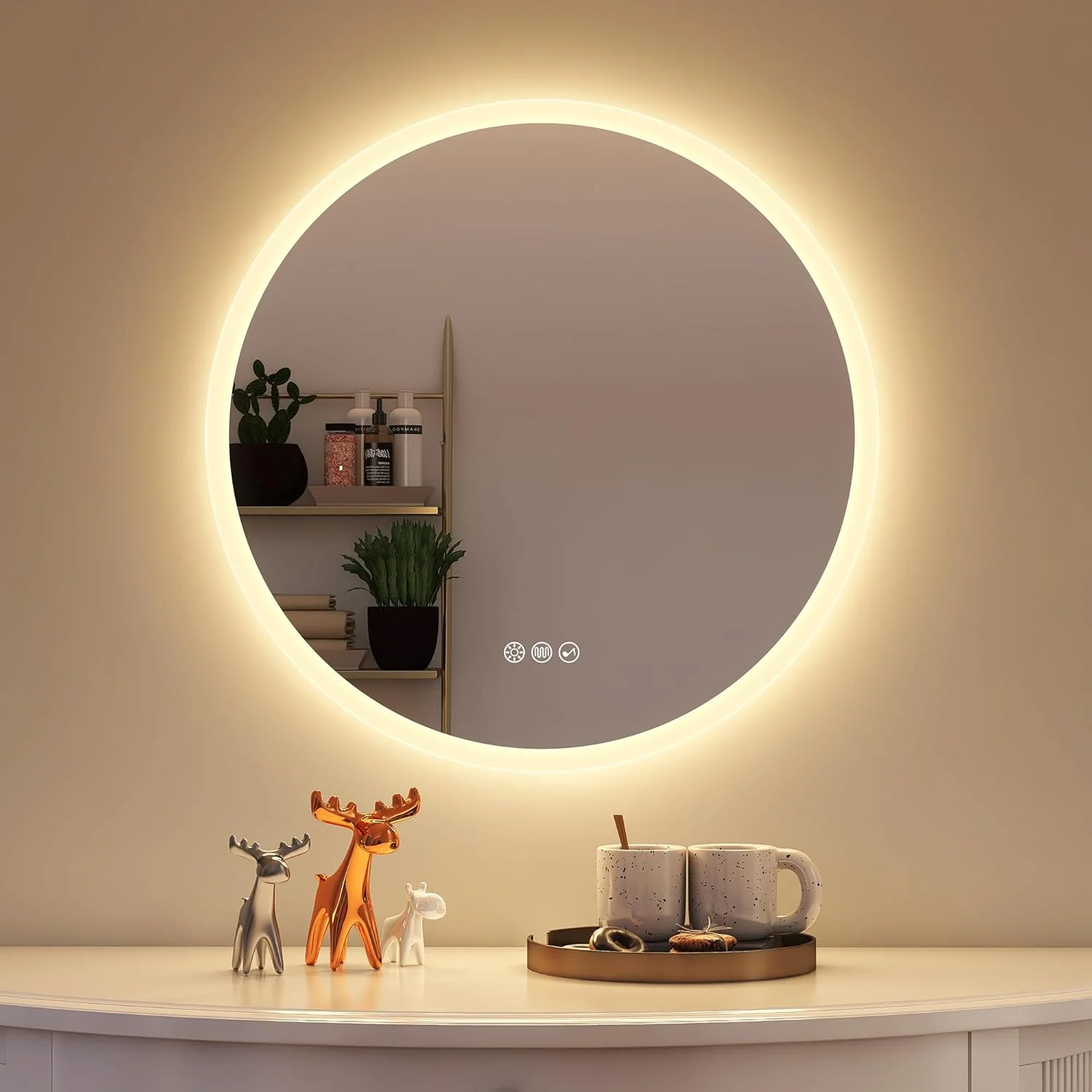 LED Anti-Fog Bathroom Mirror with Touch Dimmer 3 Modes