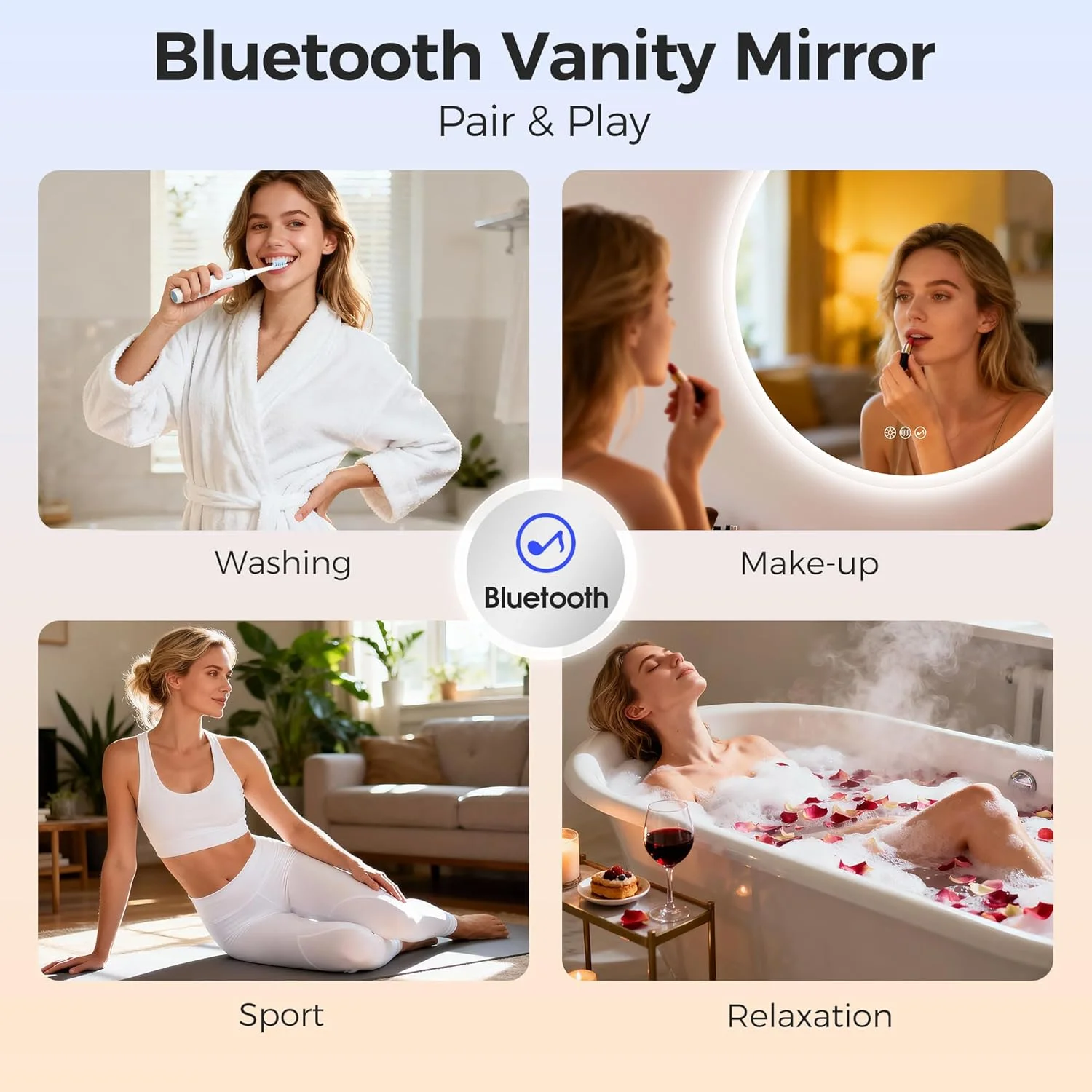 LED Anti-Fog Bathroom Mirror with Touch Dimmer 3 Modes - Image 6