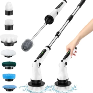Cordless Electric Spin Scrubber with 8 Brush Heads
