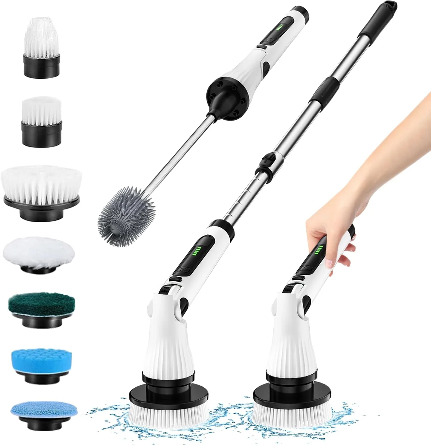 Cordless Electric Spin Scrubber with 8 Brush Heads