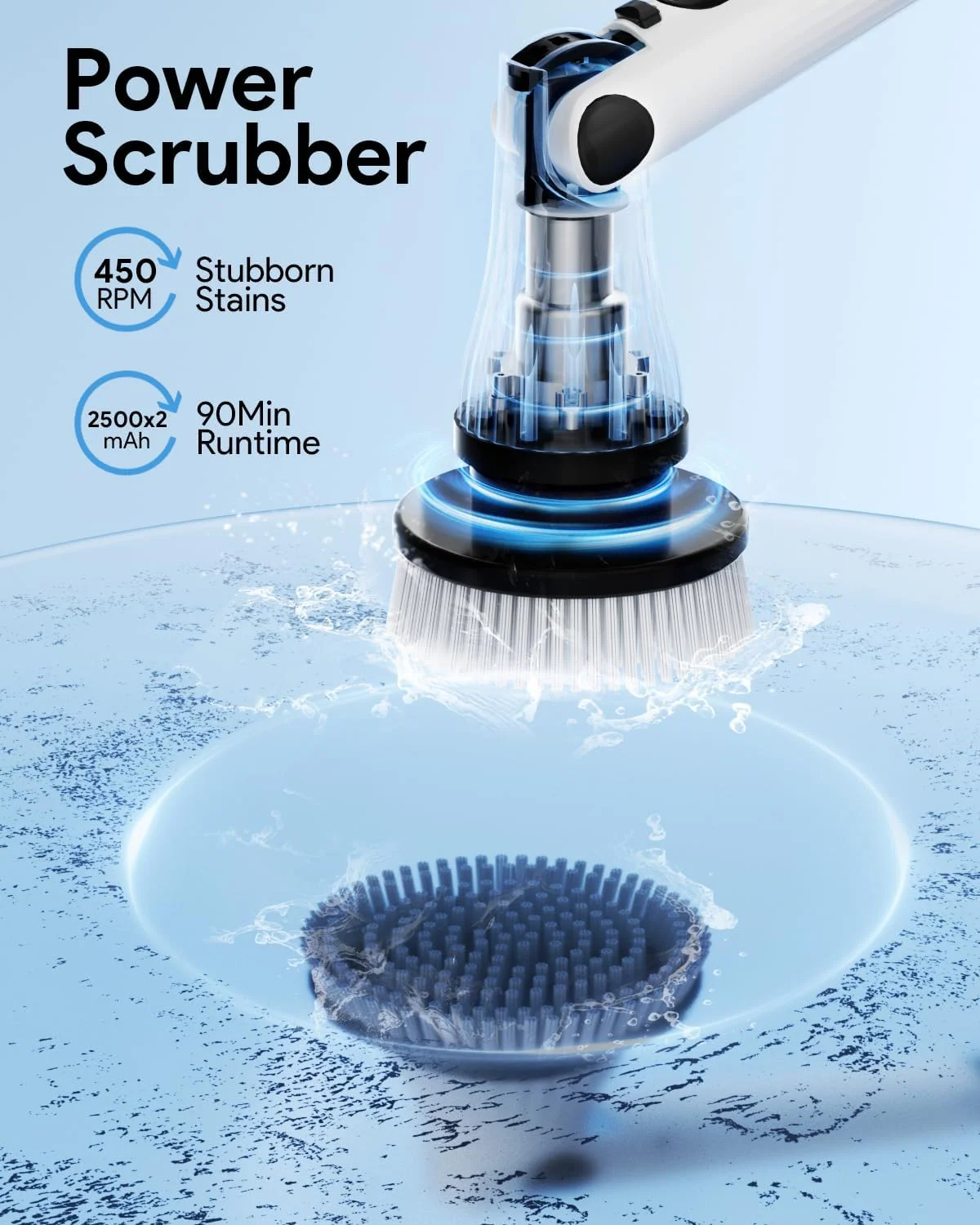 Cordless Electric Spin Scrubber with 8 Brush Heads - Image 5