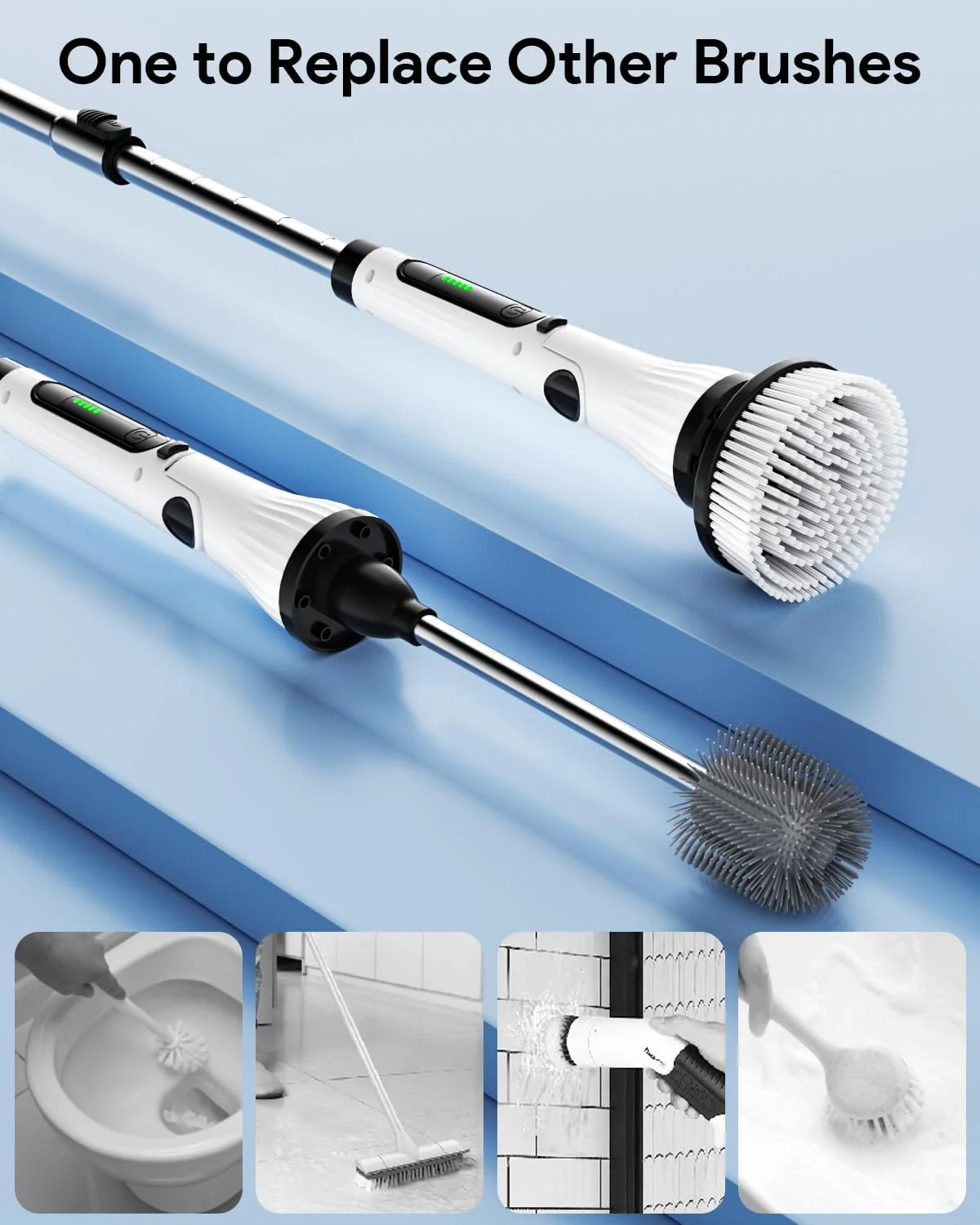 Cordless Electric Spin Scrubber with 8 Brush Heads - Image 4